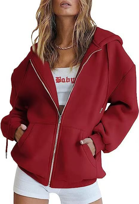 Hooded Zipper Fleece Sweatshirt