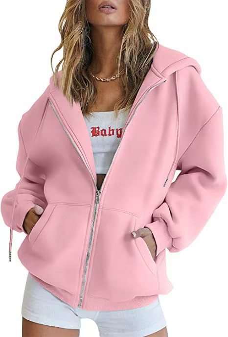 Hooded Zipper Fleece Sweatshirt