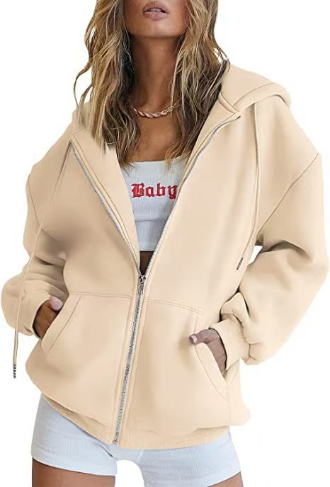 Hooded Zipper Fleece Sweatshirt