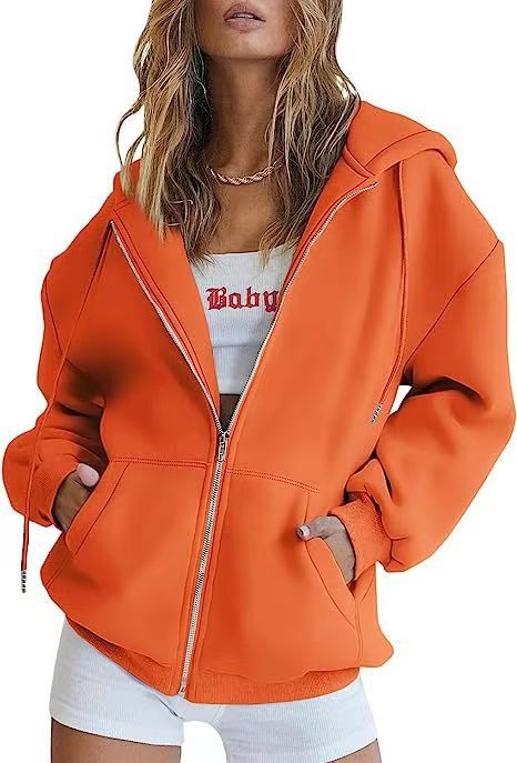Hooded Zipper Fleece Sweatshirt