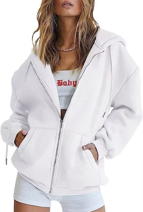 Hooded Zipper Fleece Sweatshirt