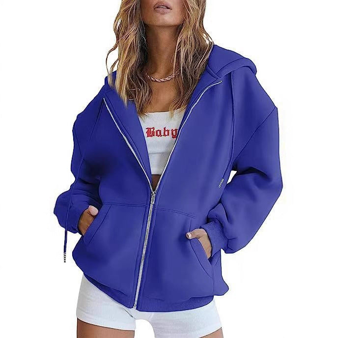 Hooded Zipper Fleece Sweatshirt