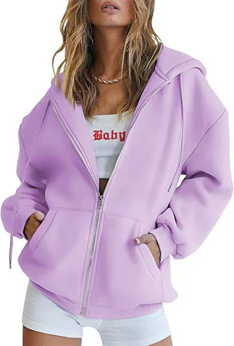 Hooded Zipper Fleece Sweatshirt