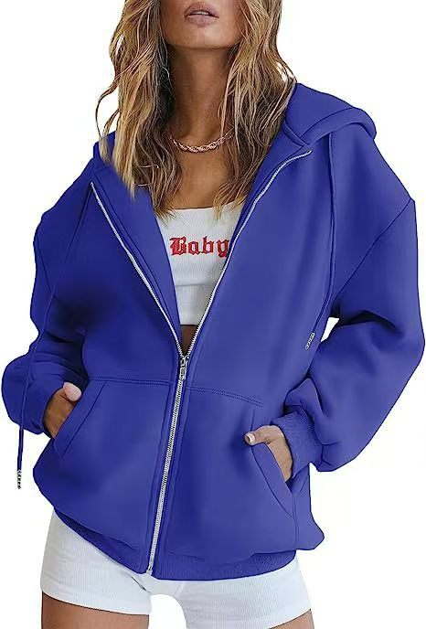Hooded Zipper Fleece Sweatshirt
