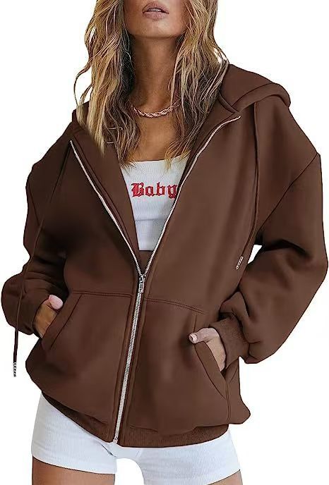 Hooded Zipper Fleece Sweatshirt