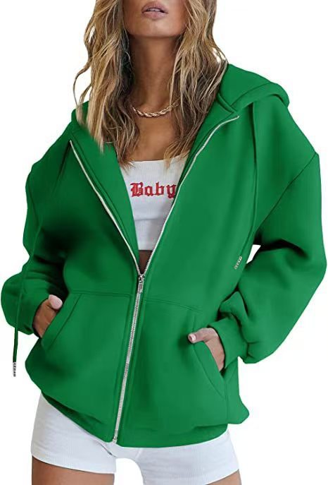 Hooded Zipper Fleece Sweatshirt